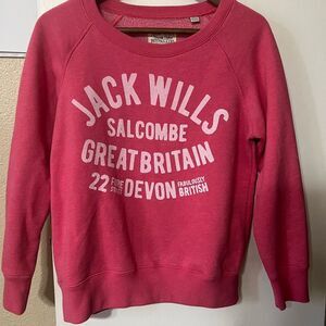 Jack Wills Vibrant Pink Pullover Sz6 Winter Streetwear Loungewear Comfy Vintage